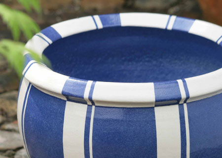 Blue/white stripes on bowl | Judith Hobbs