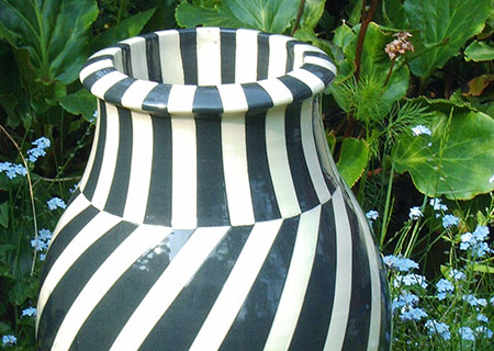 Black/white random patterns tall pot | Judith Hobbs