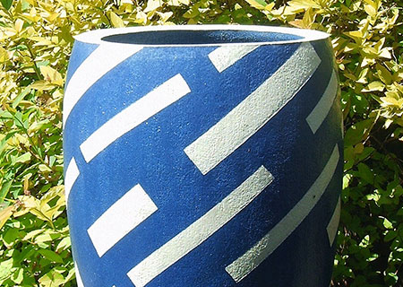 Tall blue/white with diagonal stripes | Judith Hobbs